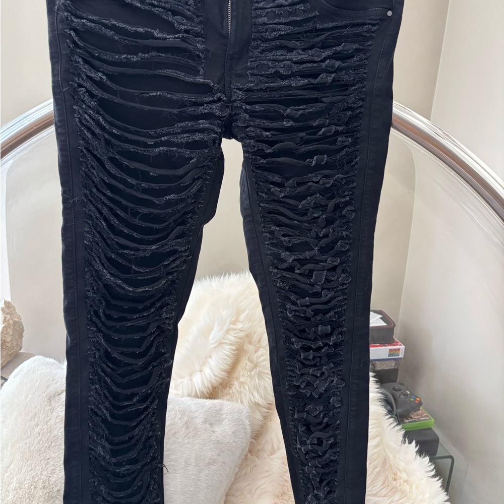 Diesel Black Skinny Jeans with Ruched Detailing